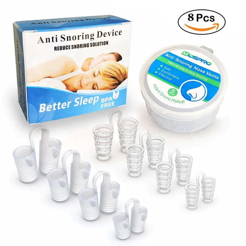 Anti Snoring Sleep Nose Clip Snore Stop Aid Nasal Dilators Device Congestion Aid No Strips Cones Sleeping Aid Device
