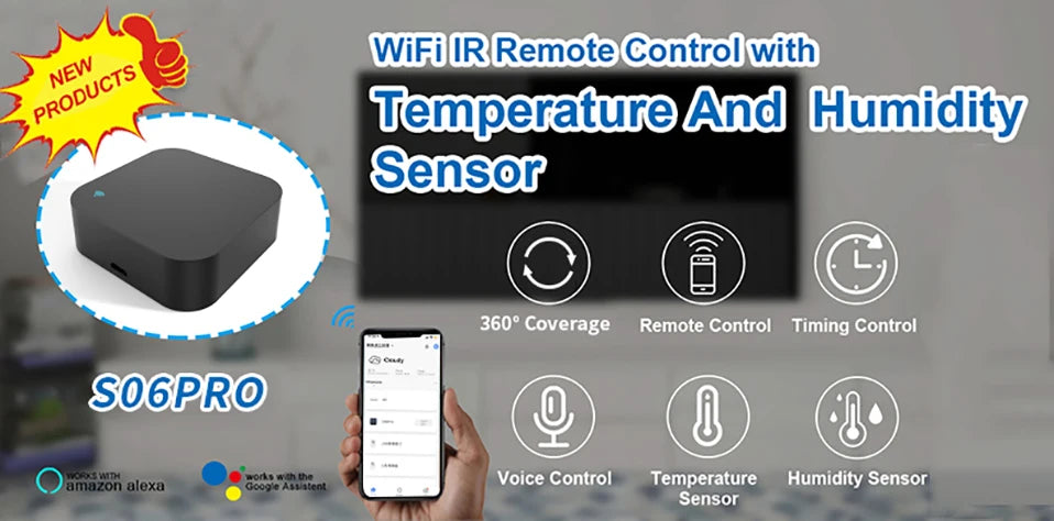 Tuya WiFi IR Remote Control for Air Conditioner TV, Smart Home Infrared Universal Remote Controller For Alexa,Google Home Yandex