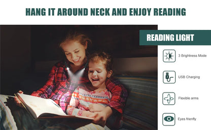 LED Neck Hung Light Hands-Free Neck Light 3 Level Light 3 Temperature Rechargeable USB Reading Lamp High Quality Neck Book Light