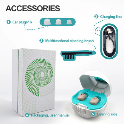 NEWEST Rechargeable Hearing Aid Digital  Hearing Aids Sound Amplifier Portable Deaf Elderly Dropshipping Free Shipping
