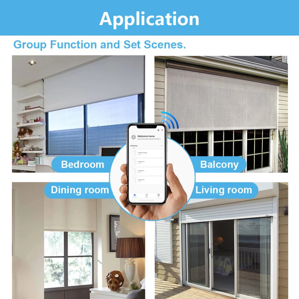 Tuya Smart Life WiFi Curtains Switch Connected Roller Shutters Control Blinds Motor Google Home Alexa Electric Window LoraTap