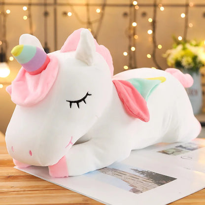25-100cmKawaii Giant Unicorn Plush Toy Soft Stuffed Unicorn Soft Dolls Animal Horse Toys For Children Girl Pillow Birthday Gifts