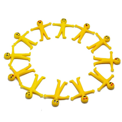 12Pcs Smile Expression TPR Soft Rubber Villain Anti-stress Toys Foldable And Stretchable Decompression Squishy Antistress Figets
