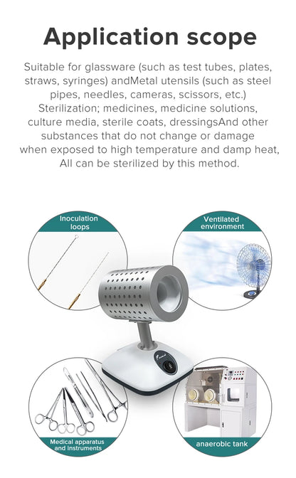 Infrared Sterilizer Bacti-Cinerator Inoculation Loop Sterilizer High Temperature Disinfection Rapid Sterilizer Lab Equipment