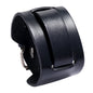 KOTik 2024 New Fashion Genuine Leather Wide Cuff Bangles Punk Vintage Three Layers Wide Black Brown Men Jewelry Bracelets