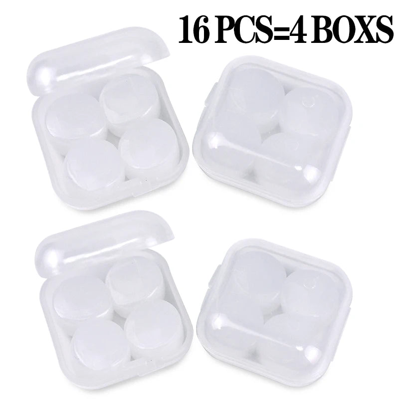 16Pcs Anti Noise Snore Soundproof Earplugs Travel Sleep Noise Reduction Ear plug Swimming Silicone Earplug Noise Protection Tool