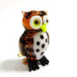Handmade Mini Glass Owl Craft Figurine Japan Style Cartoon Animal Ornament Gift for Fairy Garden Home Tabletop Decor Accessories