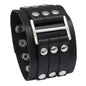 KOTik 2024 New Fashion Genuine Leather Wide Cuff Bangles Punk Vintage Three Layers Wide Black Brown Men Jewelry Bracelets