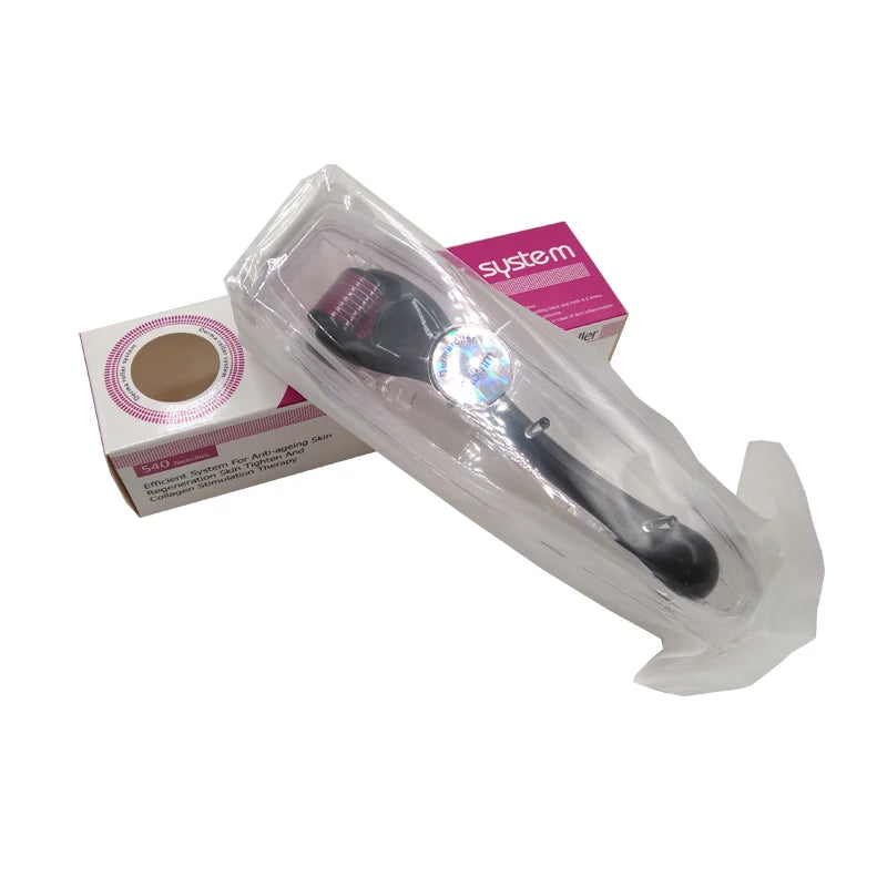 Mezoroller Beard Derma Roller DRS 540 Needles Micro-Needling Roller for Hair Re- Growth Skin Care Body Treatment Microniddle MTS