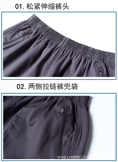 Zoruo childe summer dad summer shorts men's five-length pants cotton pants loose overalls big pants