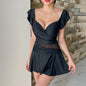 2025 New Swimsuit for Women, Belly-Covering, Slimming Look, One-Piece Skirt-Style Steel Support Push-Up Student Conservative Hot Spring Swimsuit