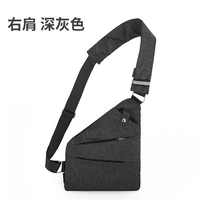 Right shoulder gun bag cross-border wholesale nylon chest bag men's lightweight simple large capacity messenger bag casual close-fitting shoulder bag
