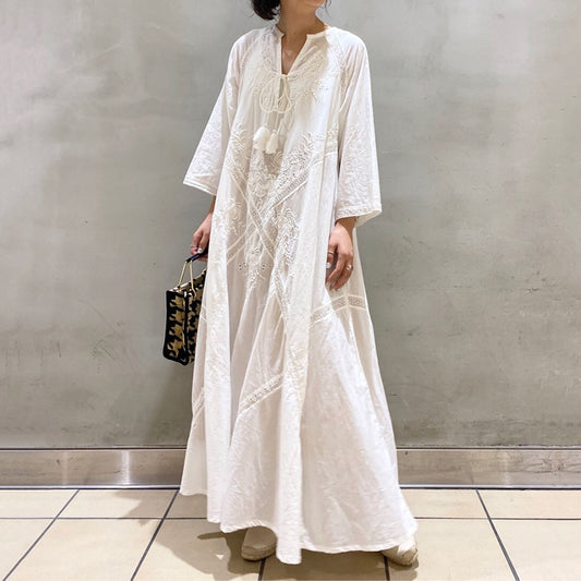 In Stock! Vintage Style A-Line Skirt for Women, 2026 Summer New Japanese Style Ladylike Loose Lace-Up Dress for Women