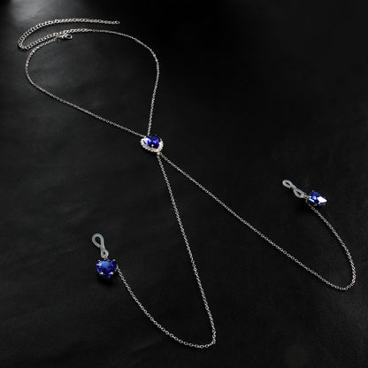Cross-Border New Heart Crystal Pendant Nipple Chain Chest Chain European and American Sexy Nipple Clamp Body Chain Female Body Chain