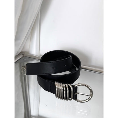 Dorothy Fashionable Retro Multi-Layered Silver Metal Ring Decorative Belt Niche Design Versatile Belt for Women
