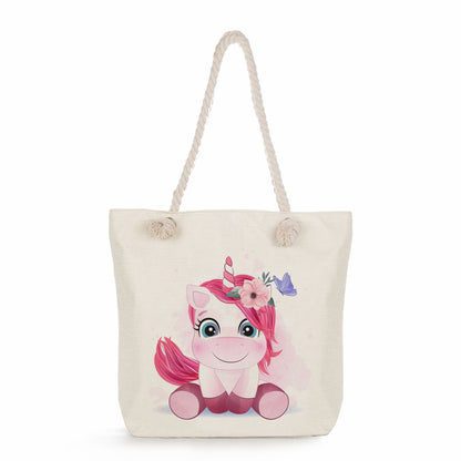 Spot wholesale cartoon cute animal shoulder bag simple large capacity handbag lazy style literary tote bag