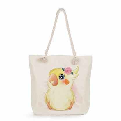 Spot wholesale cartoon cute animal shoulder bag simple large capacity handbag lazy style literary tote bag