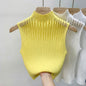 New Style Sleeveless Knit Top for Women, Summer Thin Style with a High-End Feel, Elegant Collar, Vacation Casual Top, Direct Cross-Border Supply