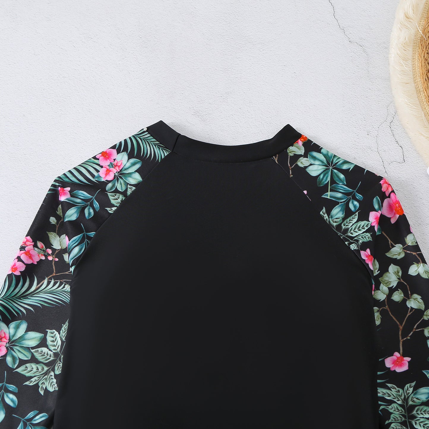 2025 New European and American Foreign Trade Cross-border Swimsuit Women's Long-sleeved Digital Printing Conservative Women's Split Bikini Swimsuit