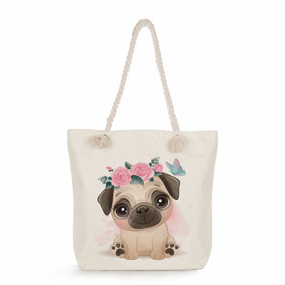 Spot wholesale cartoon cute animal shoulder bag simple large capacity handbag lazy style literary tote bag