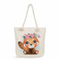 Spot wholesale cartoon cute animal shoulder bag simple large capacity handbag lazy style literary tote bag