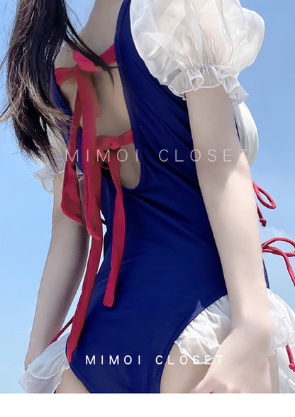 2025 New Swimsuit Women's Conservative Fairy Style Belly Covering Slimming One-Piece Hot Spring Summer Fashion Conservative Skirt Swimsuit
