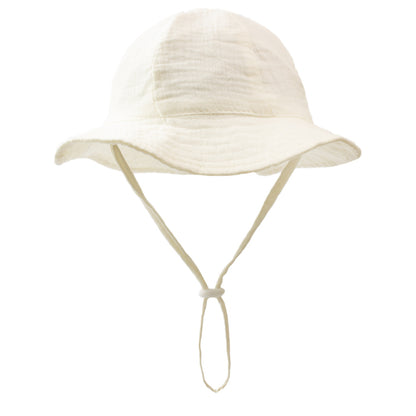 Ins Baby Pure Cotton Basin Hat European and American Anti-Sun Breathable Baby Fisherman Hat Pure Color Kidsren's Sun Hat Breathable Sun Protection