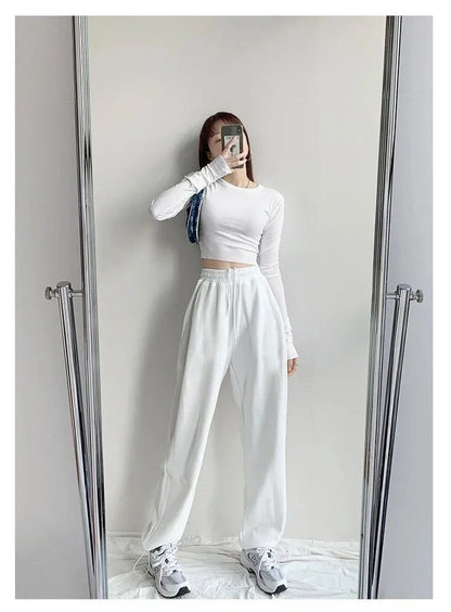 2024 Spring and Summer Thin High Waist American Letter Loose Sports Pants Women's Casual Foot Pants Sweatpants Women's Wholesale
