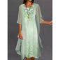 2024 European and American Amazon Summer Women's Casual dress Two-Piece Flower-Print Round Neck Slim-Fit Dress Women