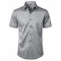 Solid Color Amazon Stretchy Plus-Size Men's Long-Sleeve Shirt, Men's Fashion Shirt, Slim Fit Outerwear