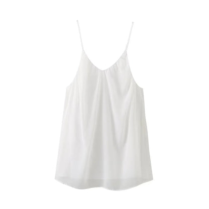 Women's Explosions Shaggy Pleated Hem Sexy Backless V-neck Sleeveless Sling dress