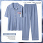 Zhuojia plus size Pajamas Men's Summer Plus Weight Increase Short-sleeved Pants Loose Cardigan Home Wear Men's 220kg