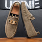 Doudou Shoes Men's Autum 2024 New Frosted Suede Lazy One-Leg Small Leather Shoes Loaf Driving Shoes for Men