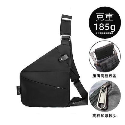 Right shoulder gun bag cross-border wholesale nylon chest bag men's lightweight simple large capacity messenger bag casual close-fitting shoulder bag