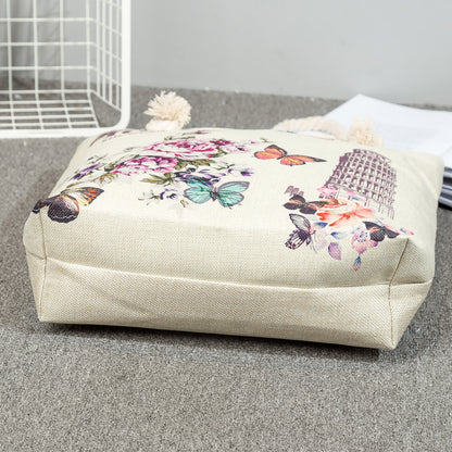 Spot wholesale cartoon cute animal shoulder bag simple large capacity handbag lazy style literary tote bag