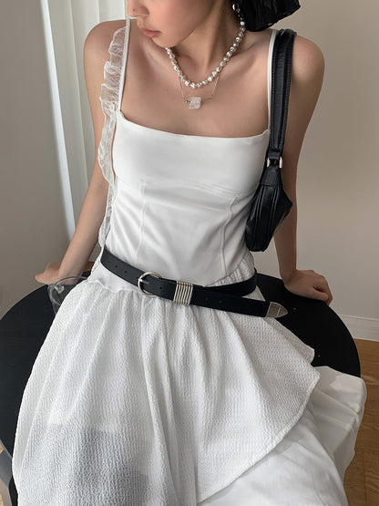 Dorothy Fashionable Retro Multi-Layered Silver Metal Ring Decorative Belt Niche Design Versatile Belt for Women