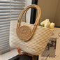 Contrast Cotton Rope Woven Handbag Women's Bag Korean Style Bag New Large Capacity Stylisse Handbag All-match Tote Bag