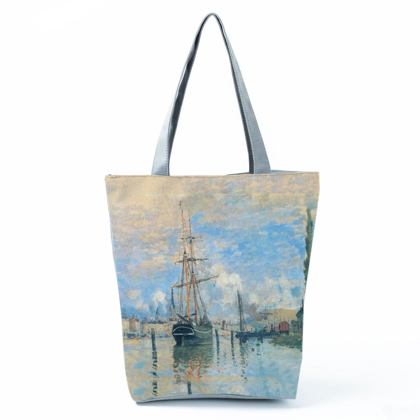 Factory Direct Sales Oil Painting Printed Shoulder Bag Large Capacity Casual Tote Bag Fashion Simple Handbag Customized with Pictures