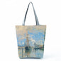 Factory Direct Sales Oil Painting Printed Shoulder Bag Large Capacity Casual Tote Bag Fashion Simple Handbag Customized with Pictures