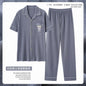 Zhuojia plus size Pajamas Men's Summer Plus Weight Increase Short-sleeved Pants Loose Cardigan Home Wear Men's 220kg