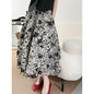 Ju Zhi 2026 Early Spring Velvet Skirt for Women, Heavy Craftsmanship, Niche Retro French High-Waisted Mid-Length A-Line Skirt 1572