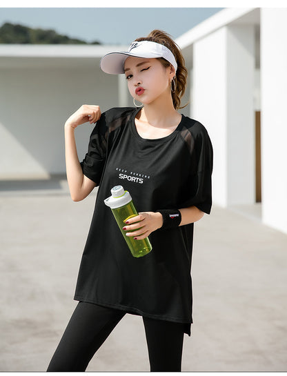 Sports suit Women's Yoga Fitness Clothes Running Gym Summer Breathable plus size chubby girl Belly Covering Slim Loose