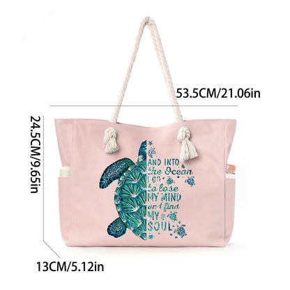 Feihong Cross-Border Large-Capacity Beach Bag Women's Bag Armpit Shoulder Bag Simple and Versatile Casual Storage Canvas Bag