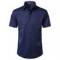 Solid Color Amazon Stretchy Plus-Size Men's Long-Sleeve Shirt, Men's Fashion Shirt, Slim Fit Outerwear