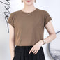 Tiktok batwing sleeve t-shirt women's round neck summer solid color simple small flying sleeve casual all-match loose short sleeve t-shirt women