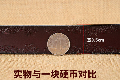 Cross-border European and American Women's Retro Belt Embossed Pattern Pin Buckle Belt Women's Ins Style All-match Simple Casual Pants Belt