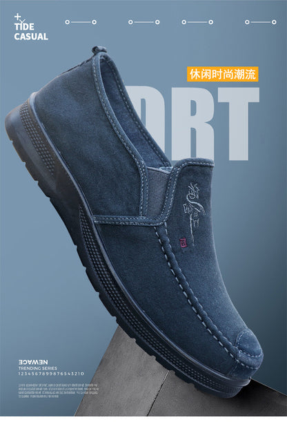 2025 Spring Polyurethane Men's Shoes Old Beijing Cloth Shoes Canvas Shoes Men's Sports and Casual Shoes Breathable Work Shoes