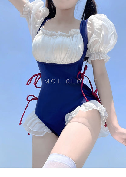 2025 New Swimsuit Women's Conservative Fairy Style Belly Covering Slimming One-Piece Hot Spring Summer Fashion Conservative Skirt Swimsuit