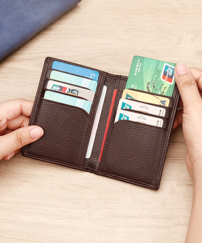 Men's Genuine Leather Card Holder Customized Litchi Pattern Top Layer Cowhide Credit Card Holder Anti-Magnetic RFID Customized 8106