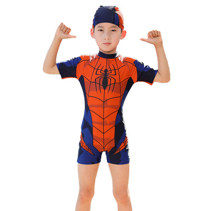 Children's Swimsuit Boys Siaman Spider-Man Long Sleeve Small Medium and Large Children's Baby Sunscreen Quick-drying Equipment Hot Spring Wholesale